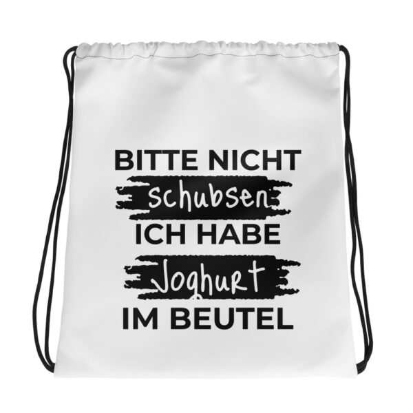 Bitte nicht schubsen Kordelzugbeutel mit witzigem Design