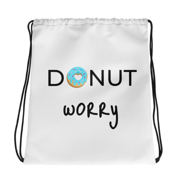 Donut Worry Kordelzugbeutel mit "Donut worry" Design