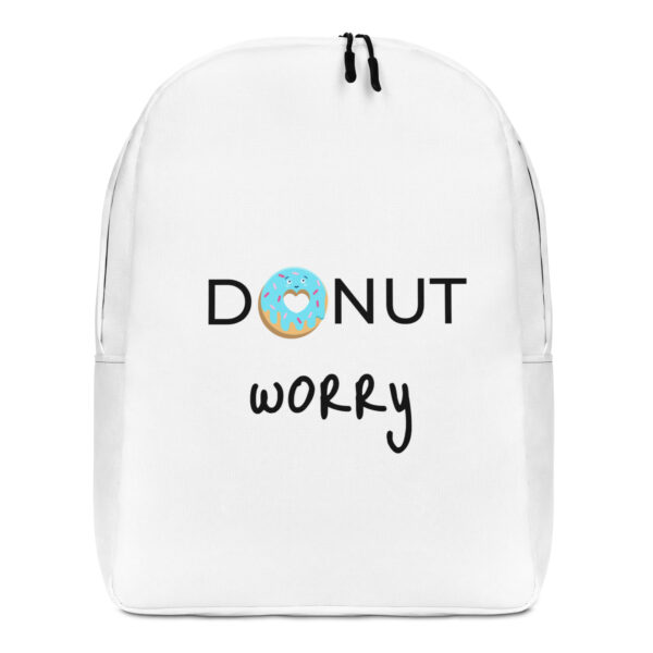 Donut Rucksack "Donut worry" weißer Rucksack mit buntem Donut-Aufdruck