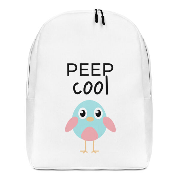 Cooler Rucksack Damen "Peep Cool" weißer Rucksack mit niedlichem Vogel-Aufdruck