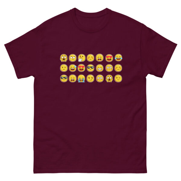 Emoji T Shirt klassisches Herren-T-Shirt "Emojis" weinrotes T-Shirt mit bunten Emoji-Motiven