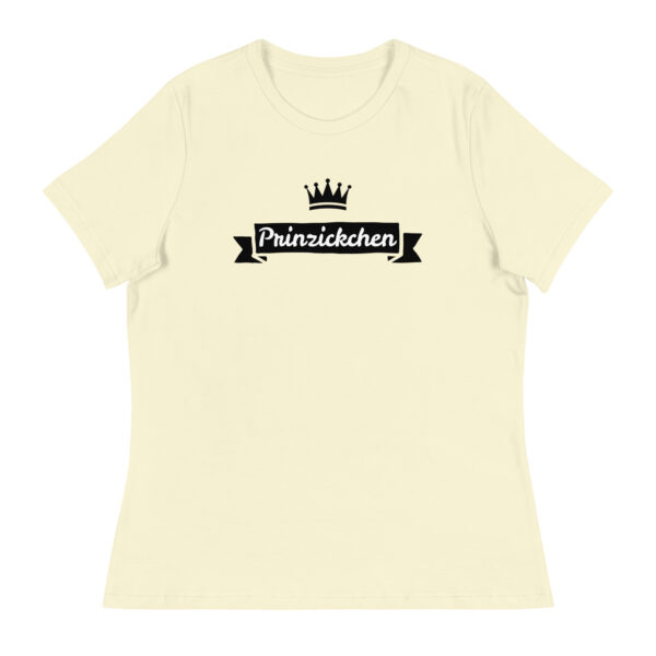 Prinzessin T Shirt Damen "Prinzickchen" cremefarbenes T-Shirt mit schwarzem Aufdruck