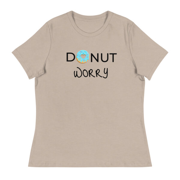 Donut T Shirt Damen "Donut Worry" beige T-Shirt mit witzigem Aufdruck