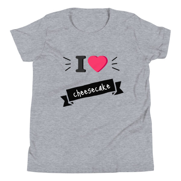 Cheesecake Kinder T-Shirt "I ♥ Cheesecake" graues T-Shirt mit buntem Aufdruck