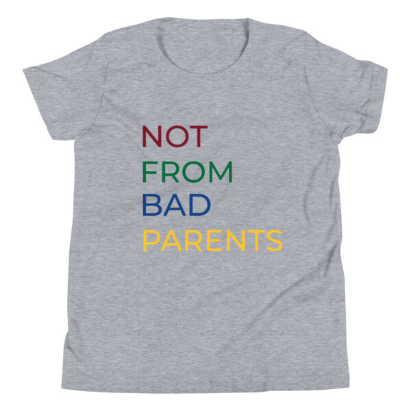 Not from Bad Parents Kinder-T-Shirt graues T-Shirt mit buntem Aufdruck