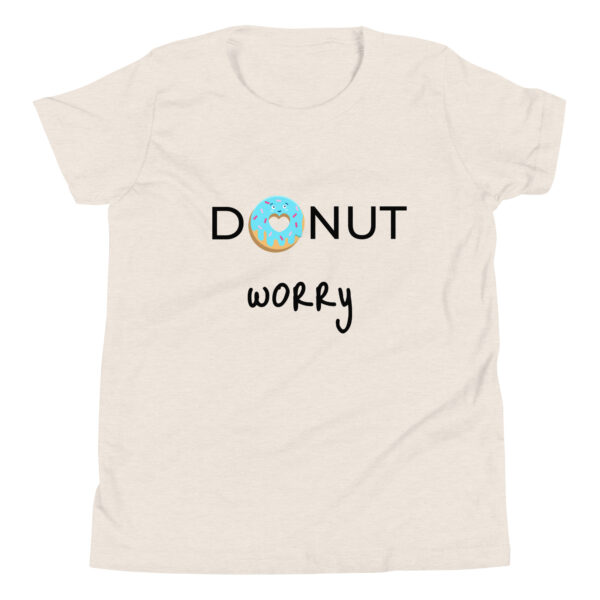 Donut Shirt Kinder "Donut Worry" cremefarbenes T-Shirt mit buntem Donut-Aufdruck